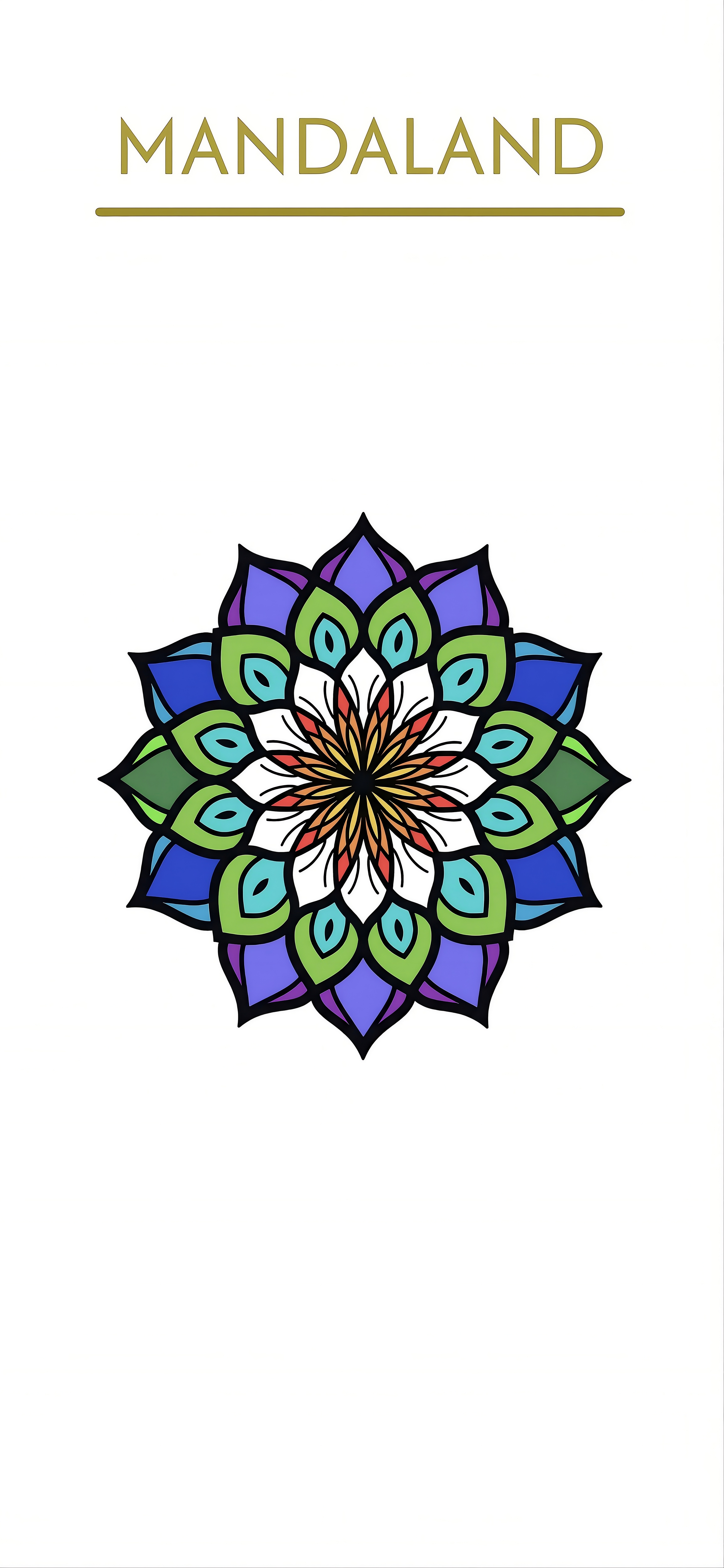 Pantalla principal de Mandaland con mandala central en color