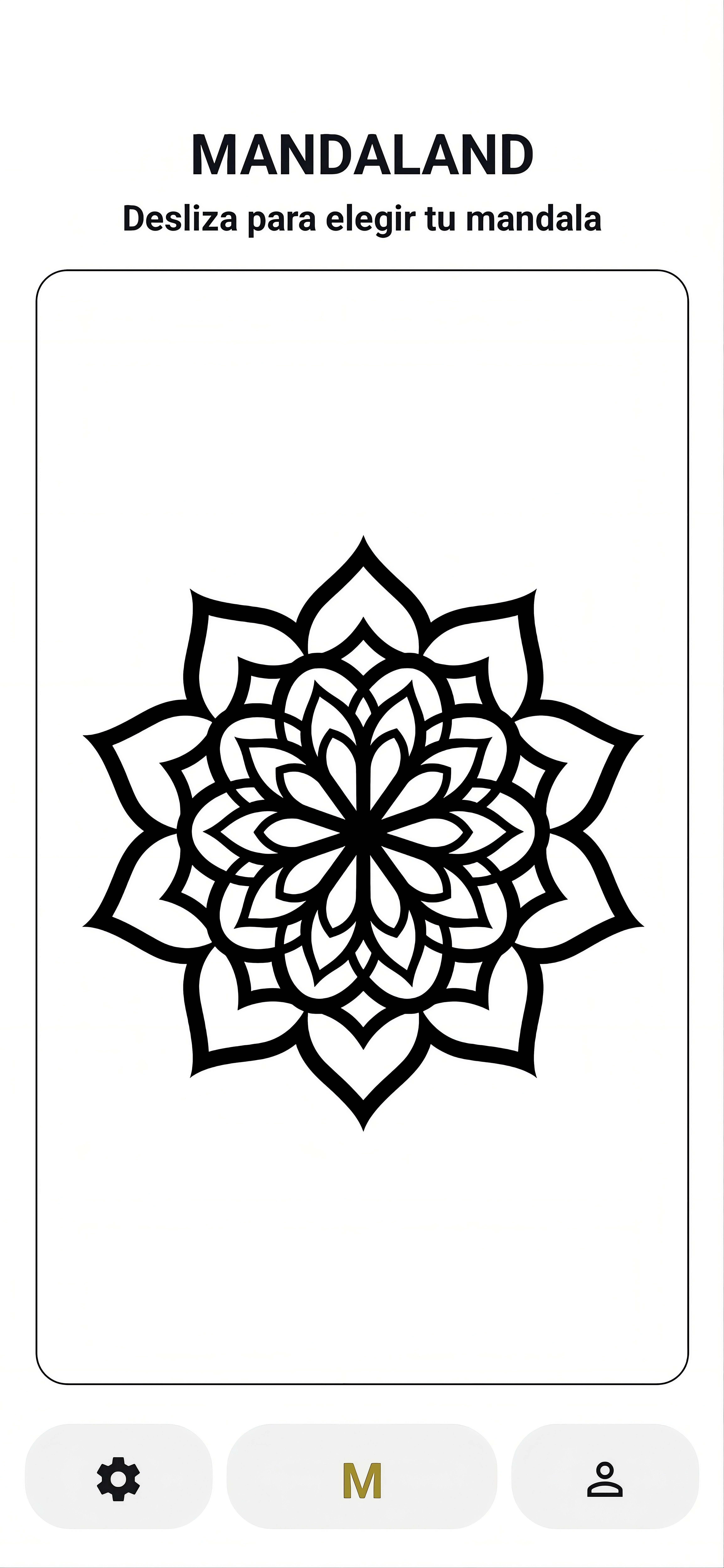 Pantalla de selección de mandalas en Mandaland